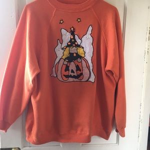 Orange Halloween Ghost Sweater
